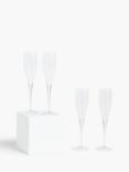 John Lewis Connoisseur Sparkling Wine Flutes, Set of 4, 175ml, Clear