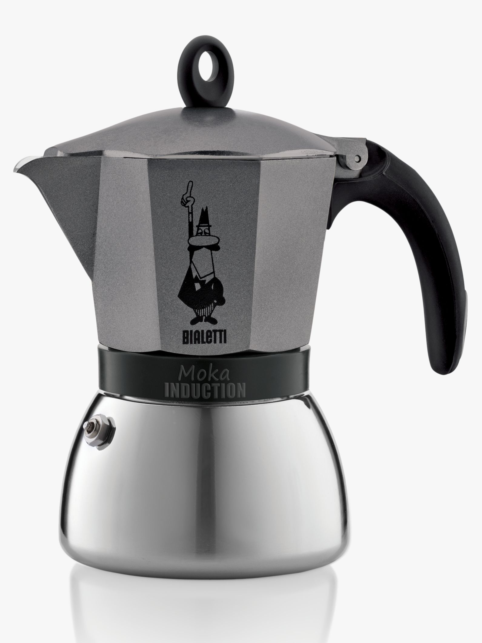 Bialetti Moka Induction Coffee Maker, 6 Cup, Anthracite, 240ml