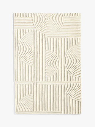 John Lewis & Partners Sand Circle Rug, Ivory, L120 x W180 cm