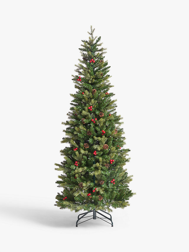 John Lewis & Partners Cone and Berry Pop-up Pre-lit Christmas Tree, 6ft