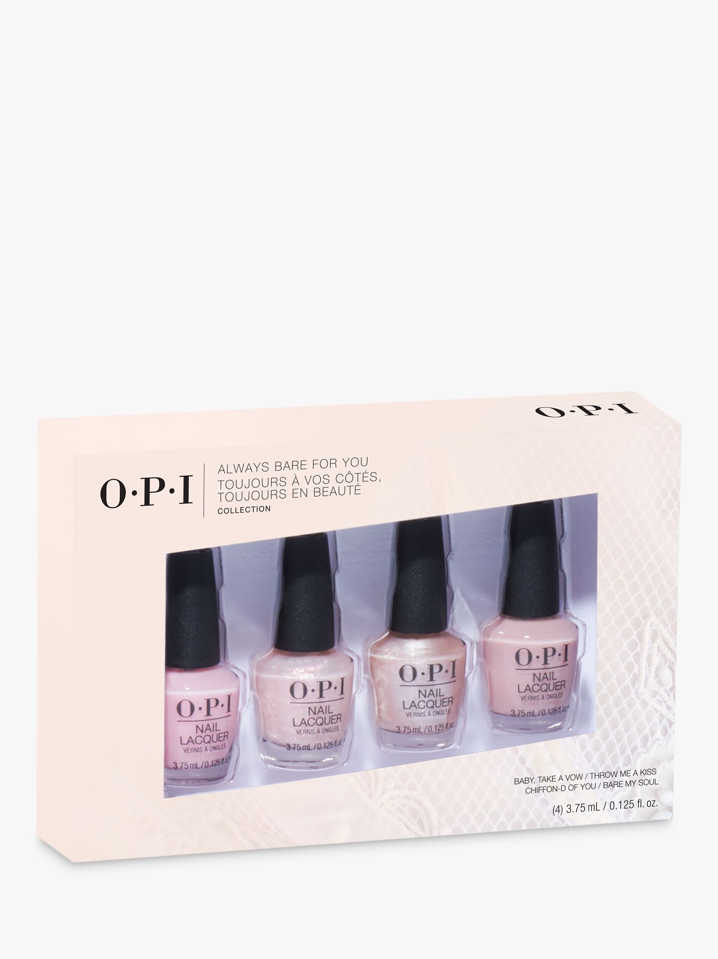 Loreal Nail Polish Set opi nail lacquer always bare for you collection mini 4 pack