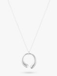 Georg Jensen Mercy Large Open Circle Pendant Necklace, Silver