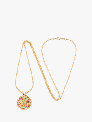 Susan Caplan Vintage D'Orlan 22ct Gold Plated Swarovski Crystal Ball Pendant Necklace, Gold/Multi
