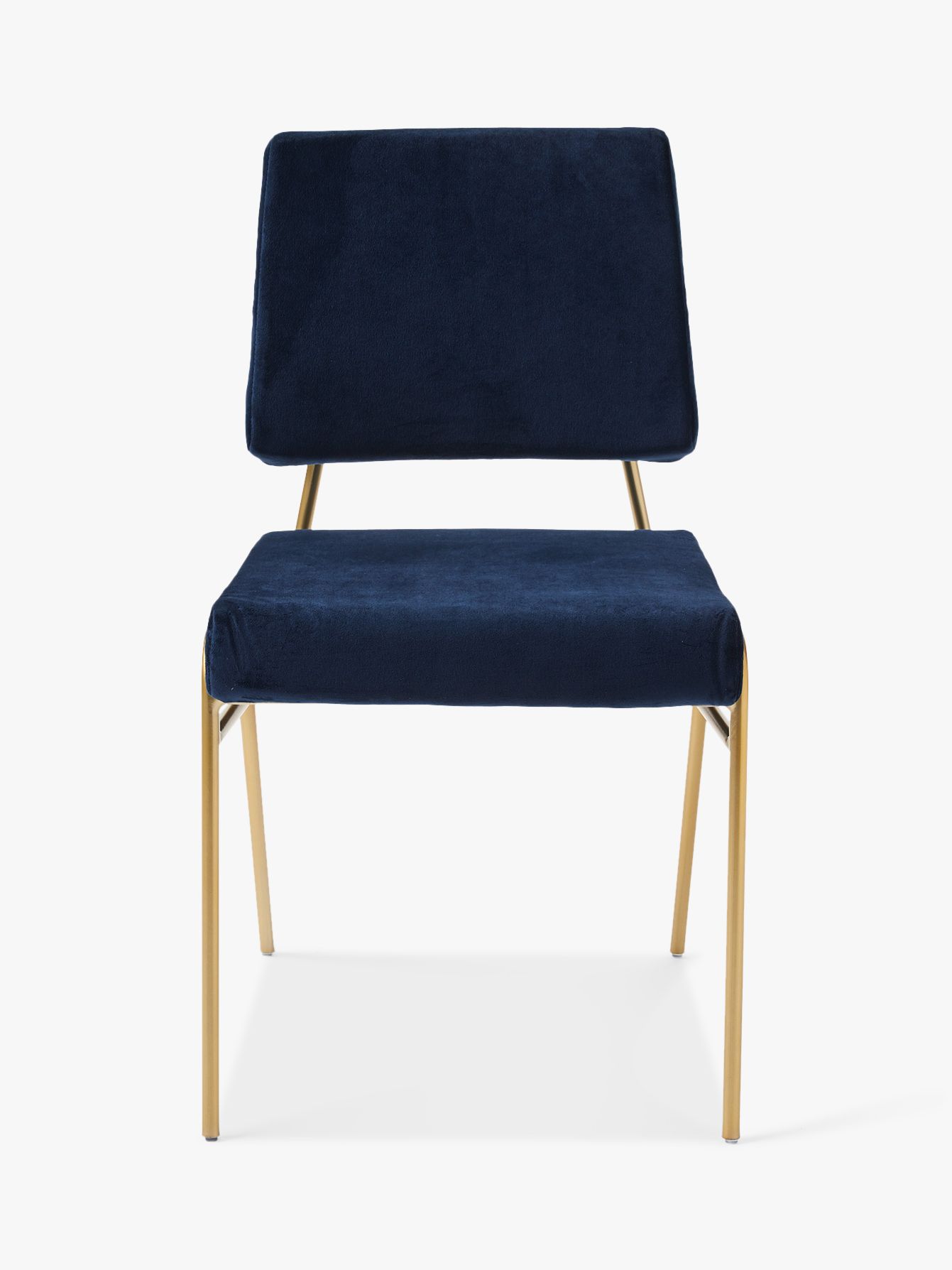 west elm Wire Frame Velvet Dining Chair, Ink Blue at John Lewis & Partners