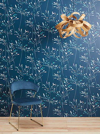 John Lewis & Partners Nerine Wallpaper, Blue