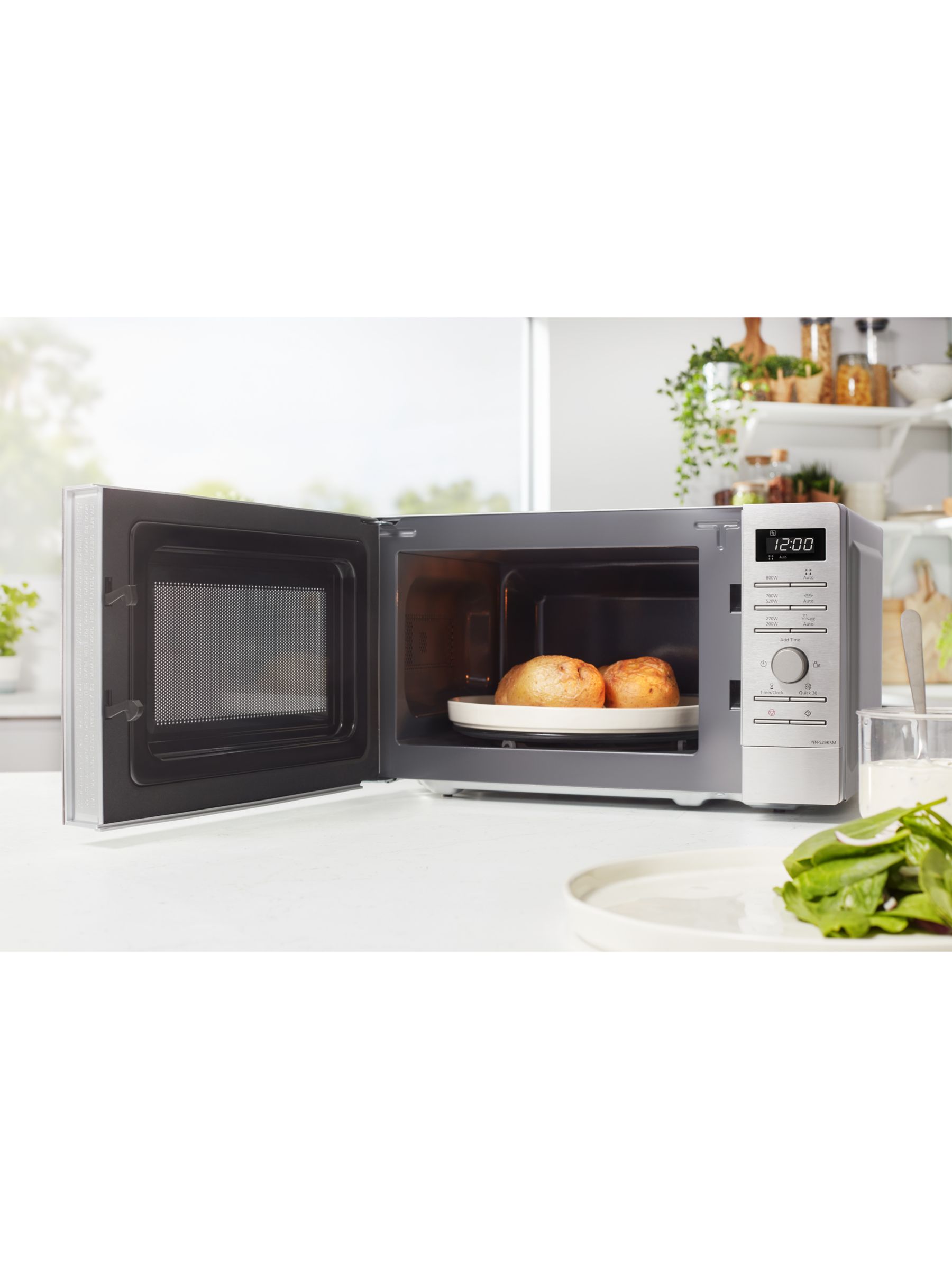 Panasonic NN-S29KSMBPQ 20L Microwave Oven, Stainless Steel