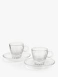 John Lewis ANYDAY Coffee Connoisseur Glass Espresso Cup & Saucer, Set of 2, 70ml, Clear