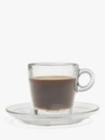 John Lewis ANYDAY Coffee Connoisseur Cappuccino Glass Cup & Saucer, Set of 2, 195ml, Clear