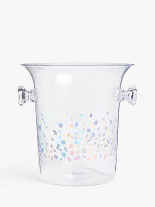 John Lewis & Partners Scatter Print Acrylic Ice Bucket, Clear/Silver