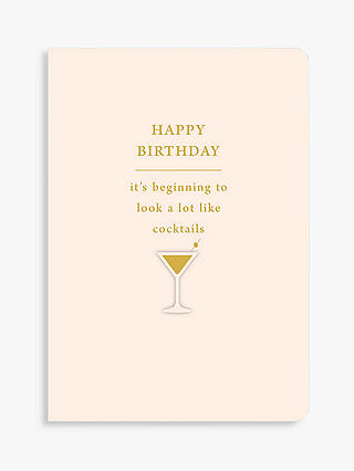 Art File Cocktails Birthday Card