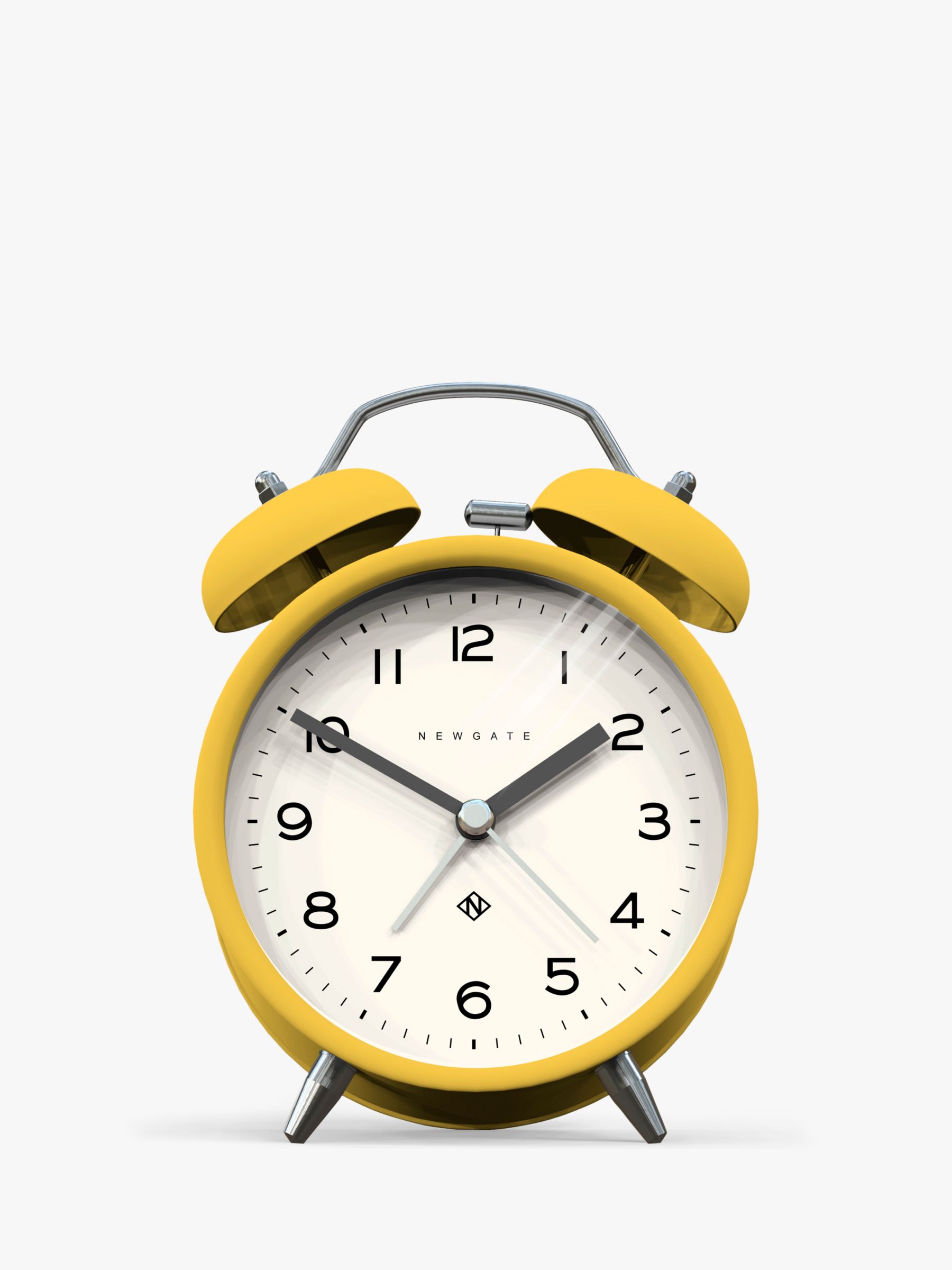 Newgate Clocks Charlie Twin Bell Echo Silent Sweep Analogue Alarm Clock