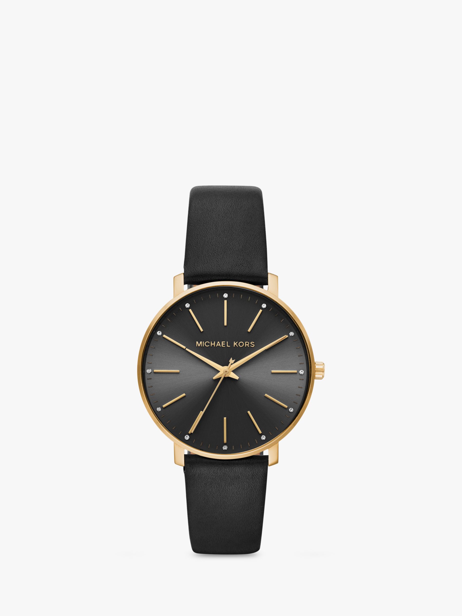 mk leather watch