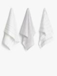 ANYDAY John Lewis & Partners Stripe & Check Tea Towels, Pack of 3, Grey