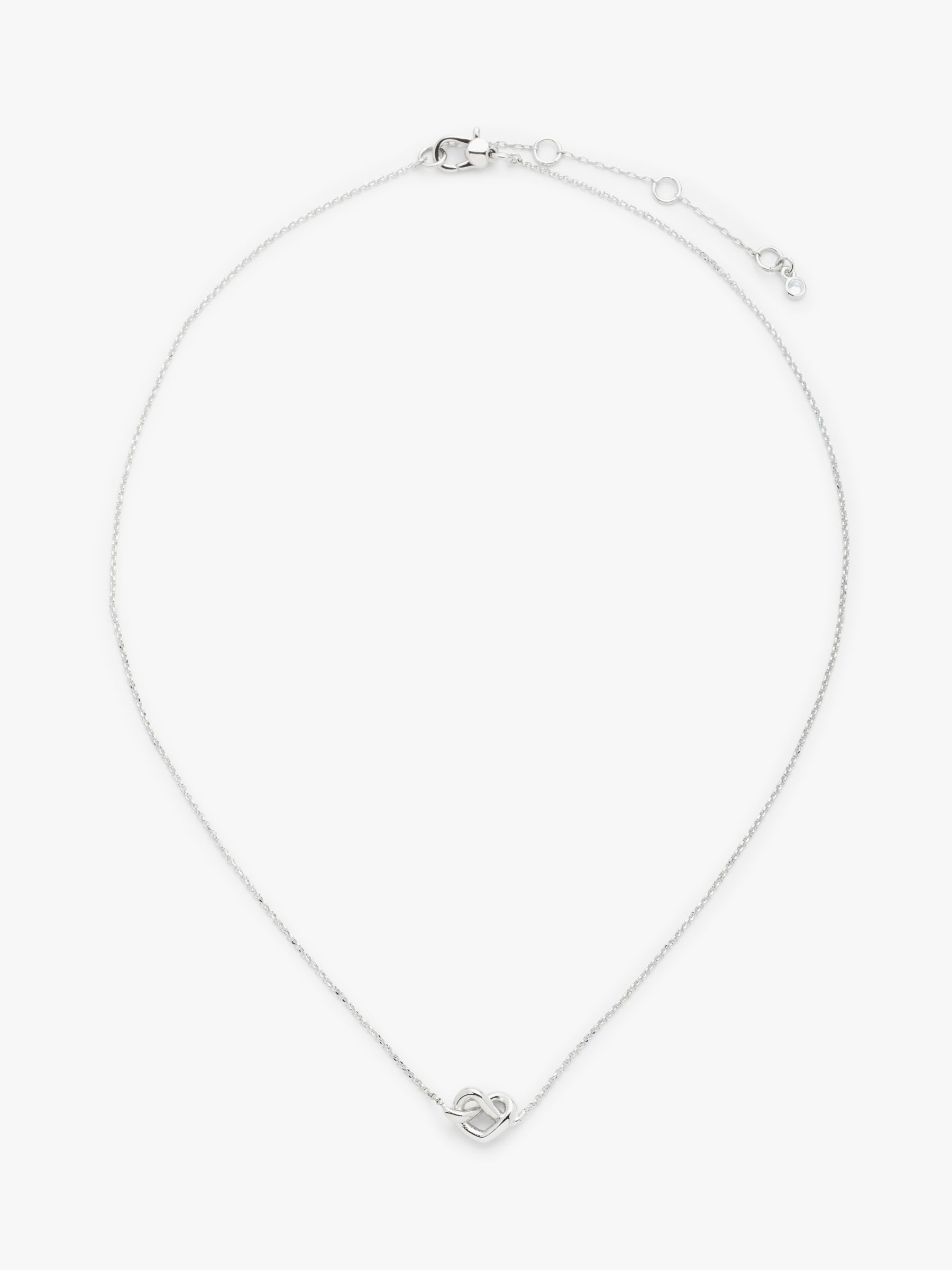 kate spade new york Loves Me Knot Heart Pendant Necklace, Silver at John  Lewis & Partners