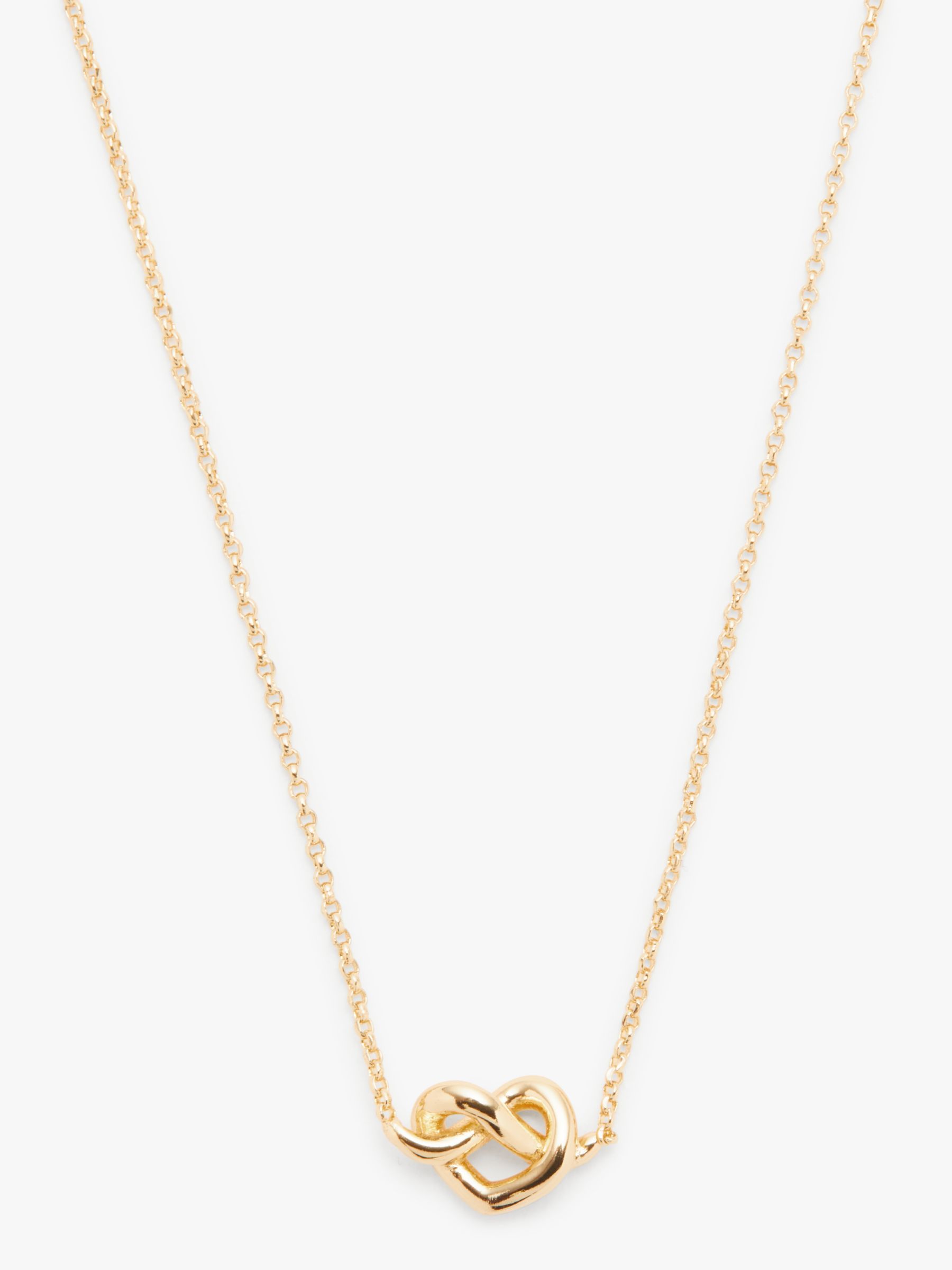 kate spade new york Loves Me Knot Heart Pendant Necklace, Gold at John  Lewis & Partners