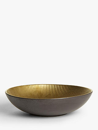 John Lewis & Partners Fusion Metallic Large Serving Bowl, 27cm, Black/Gold