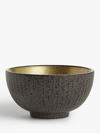 John Lewis & Partners Fusion Metallic Small Bowl, 11cm, Black/Gold