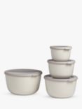 Mepal Cirqula Food Storage Bowl, Set of 4, Nordic White