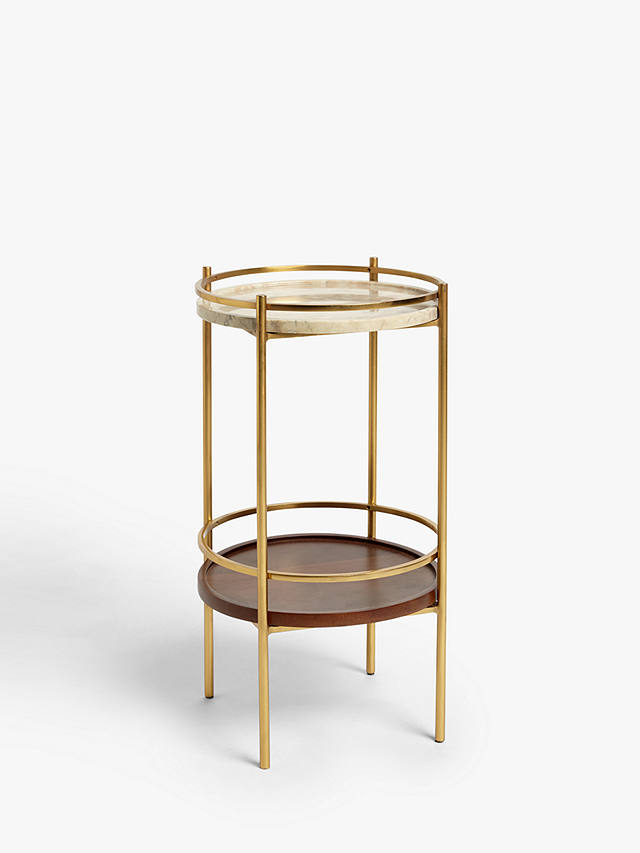 John Lewis & Partners + Swoon Raine Marble Side Table, Gold