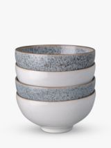 Denby Studio Grey Stoneware Rice Bowls, Set of 4, 13cm, Grey/Multi