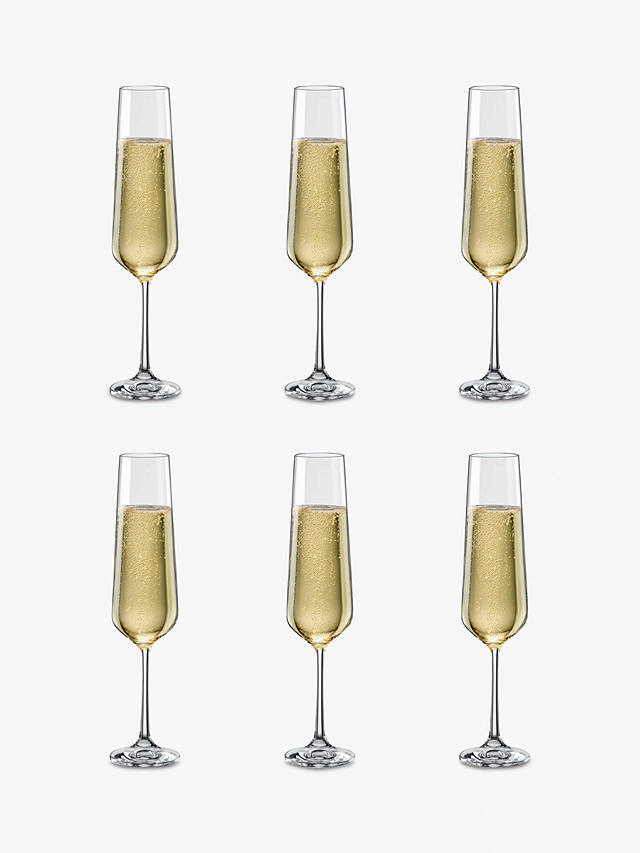 Dartington Crystal Simplicity Champagne Flutes, 200ml, Set of 6, Clear