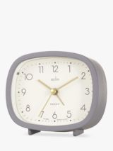 Acctim Ramsey Curved Non-Ticking Sweep Analogue Alarm Clock, Grey