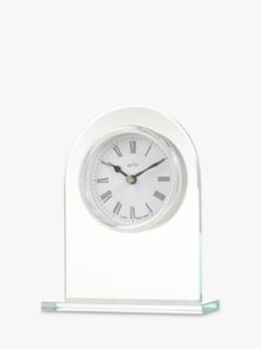 Acctim Ascott Glass Mantel Clock, Clear/Chrome, H17cm