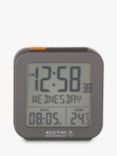 Acctim Invicta Radio Controlled Square Digital Alarm Clock, Dark Grey