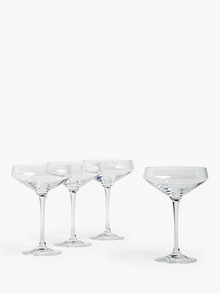 ANYDAY John Lewis & Partners Drink Cocktail Coupe Glasses, Set of 4, 300ml, Clear