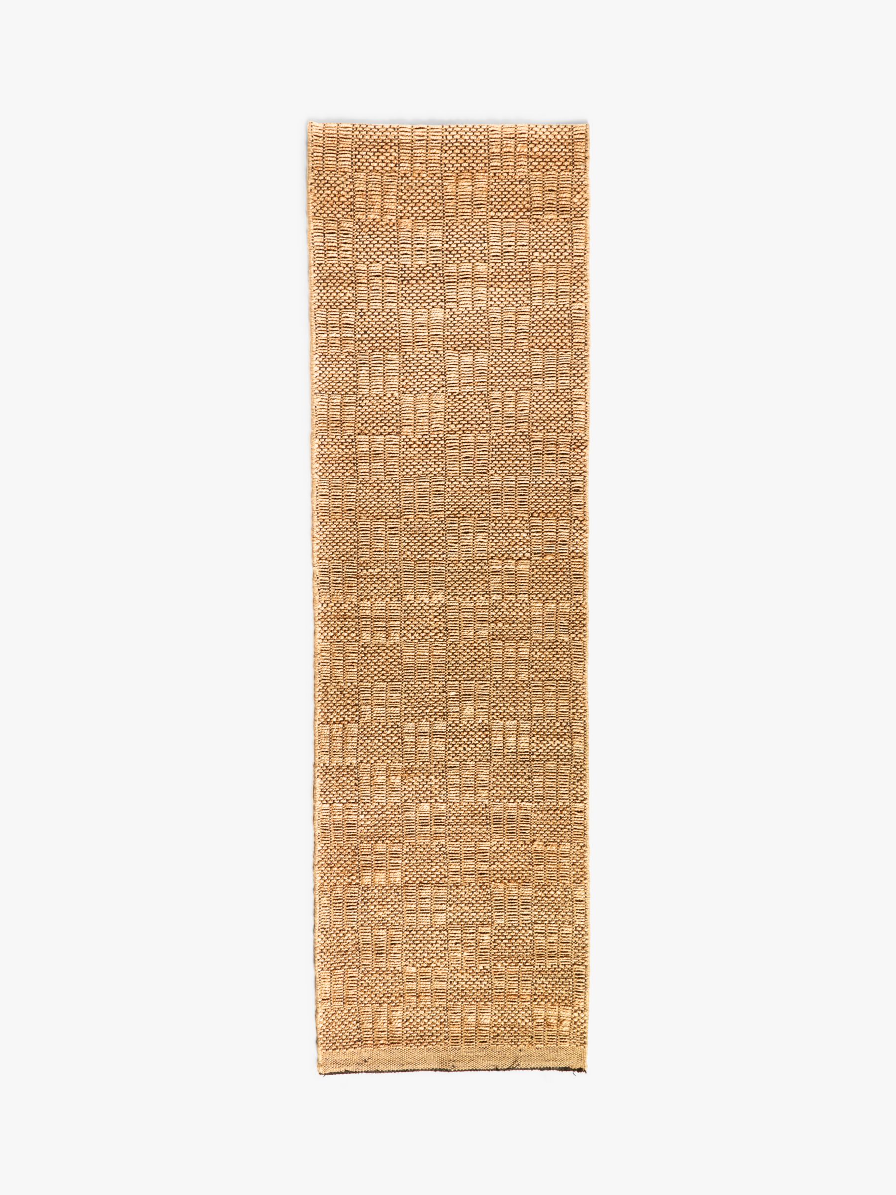 John Lewis & Partners Checkerboard Jute Runner Rug, L240 x W70 cm