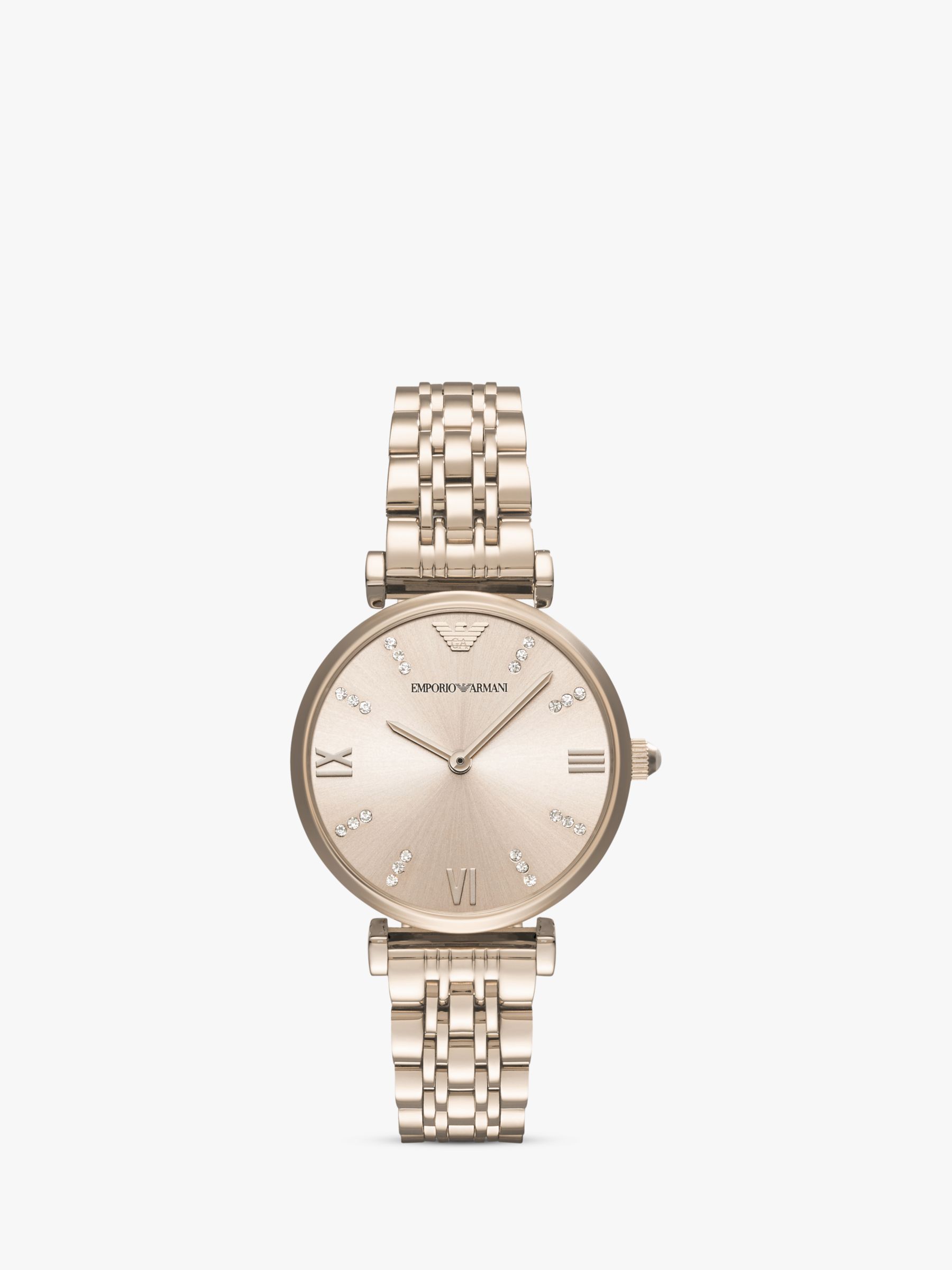 Emporio Armani AR11059 Women's Crystal Bracelet Strap Watch, Gold