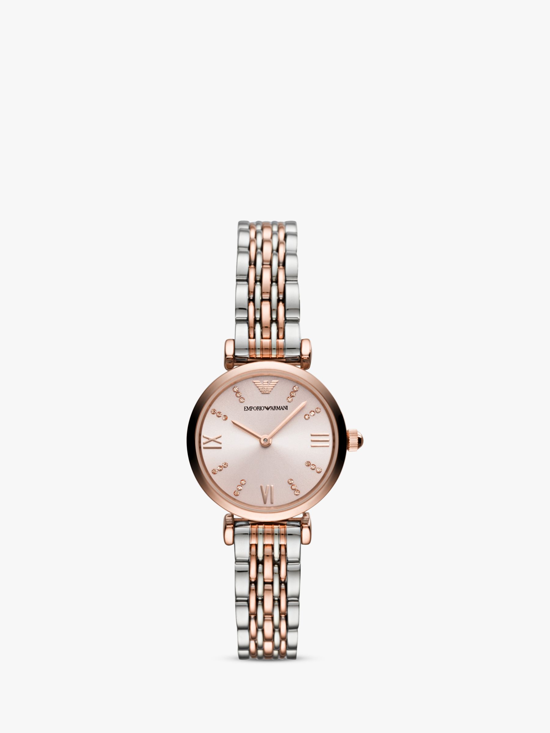 armani rose gold and silver watch