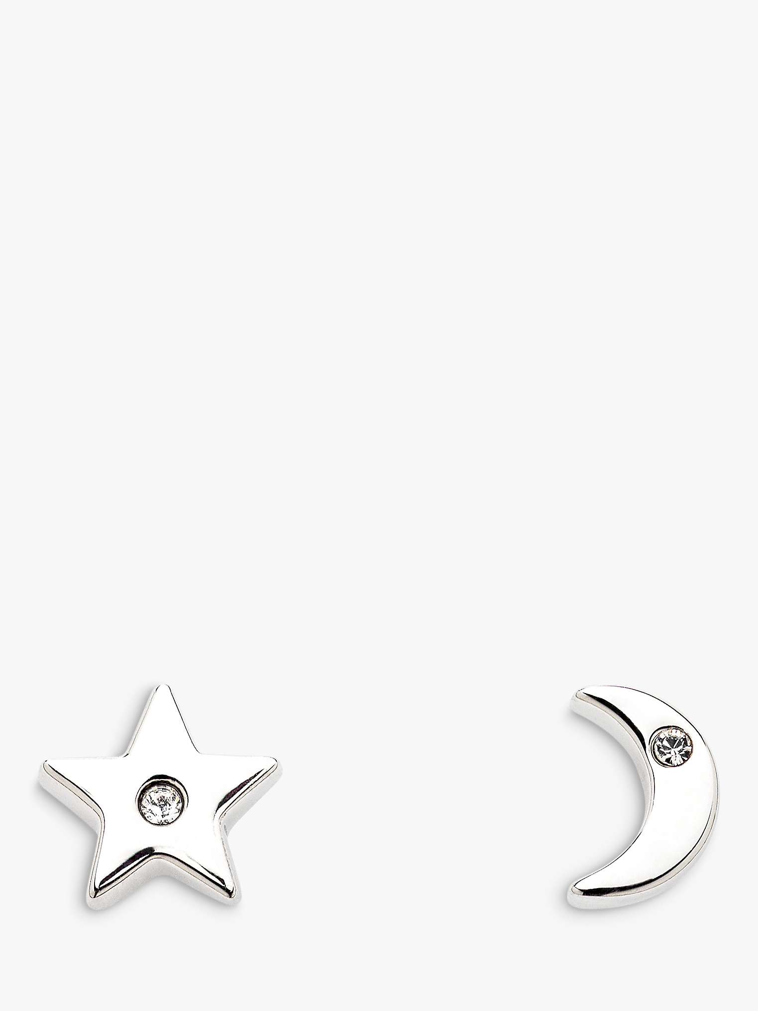 Buy Melissa Odabash Crystal Star and Moon Stud Earrings, Silver Online at johnlewis.com