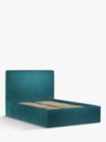 John Lewis Emily Ottoman Storage Upholstered Bed Frame, Double, Deep Velvet Teal