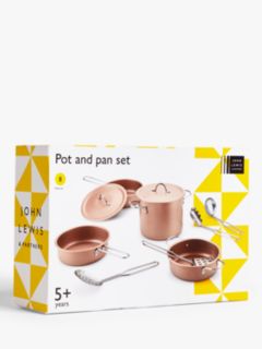 John Lewis Wooden Pots & Pans  Wooden baby toys, Pots and pans, John lewis