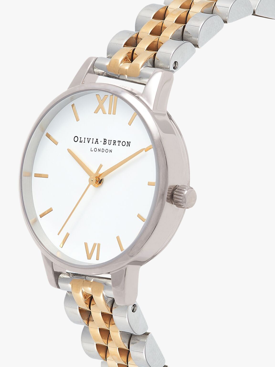 Olivia Burton Women's Five Link Bracelet Strap Watch, Silver/Gold OB16MDW34