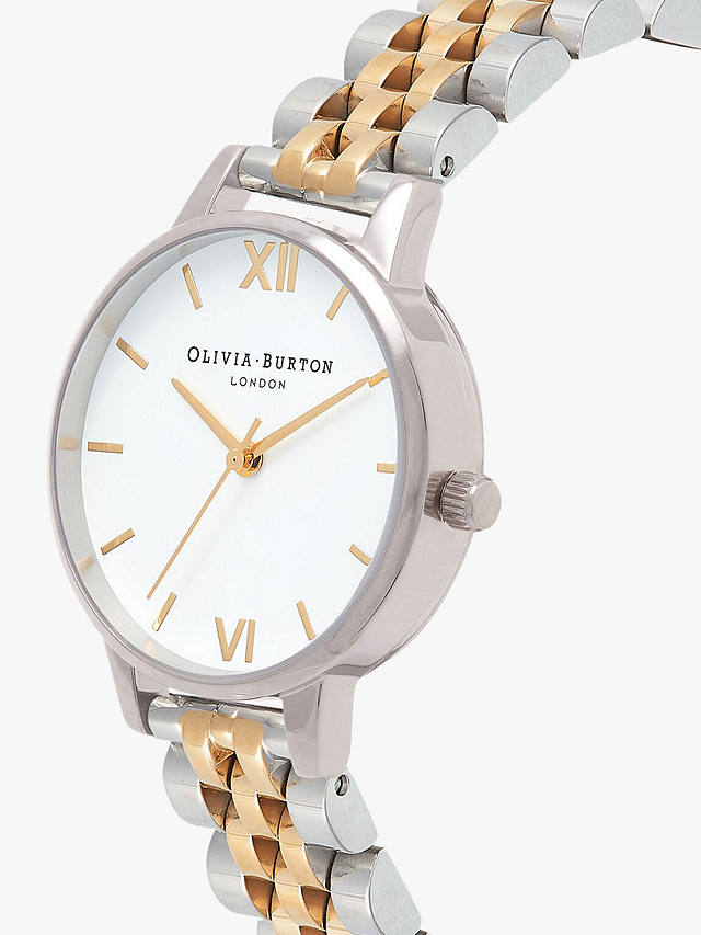 Olivia Burton Women's Five Link Bracelet Strap Watch, Silver/Gold Ob16mdw34