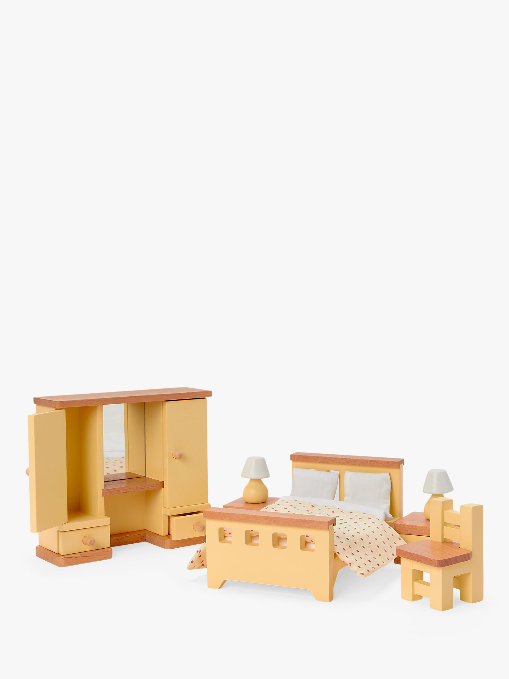 John Lewis Partners Wooden Doll S House Bedroom Furniture At