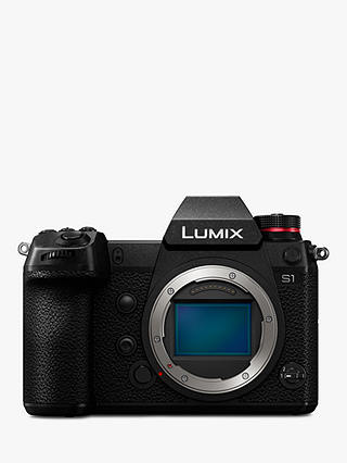 Panasonic Lumix DC-S1 Compact System Camera, 4K UHD, 24.2MP, Wi-Fi, Bluetooth, OLED EVF, 3.2” Tiltable Touch Screen, Body Only, Black