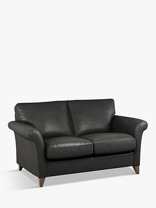 John Lewis & Partners Charlotte Small 2 Seater Leather Sofa, Dark Leg