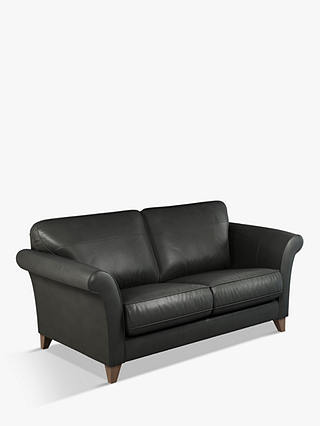 John Lewis & Partners Charlotte Large 3 Seater Leather Sofa, Dark Leg