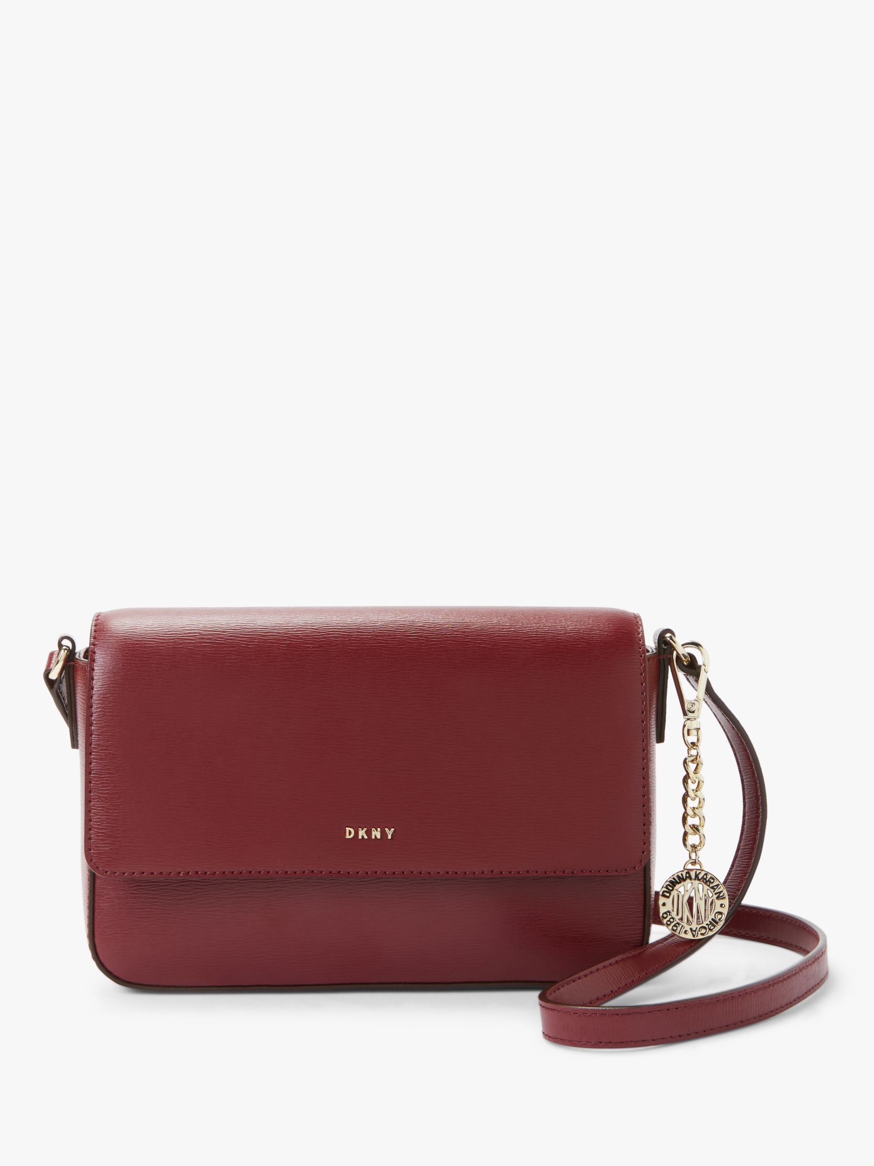 DKNY Bryant Leather Medium Flap Cross Body Bag at John Lewis & Partners