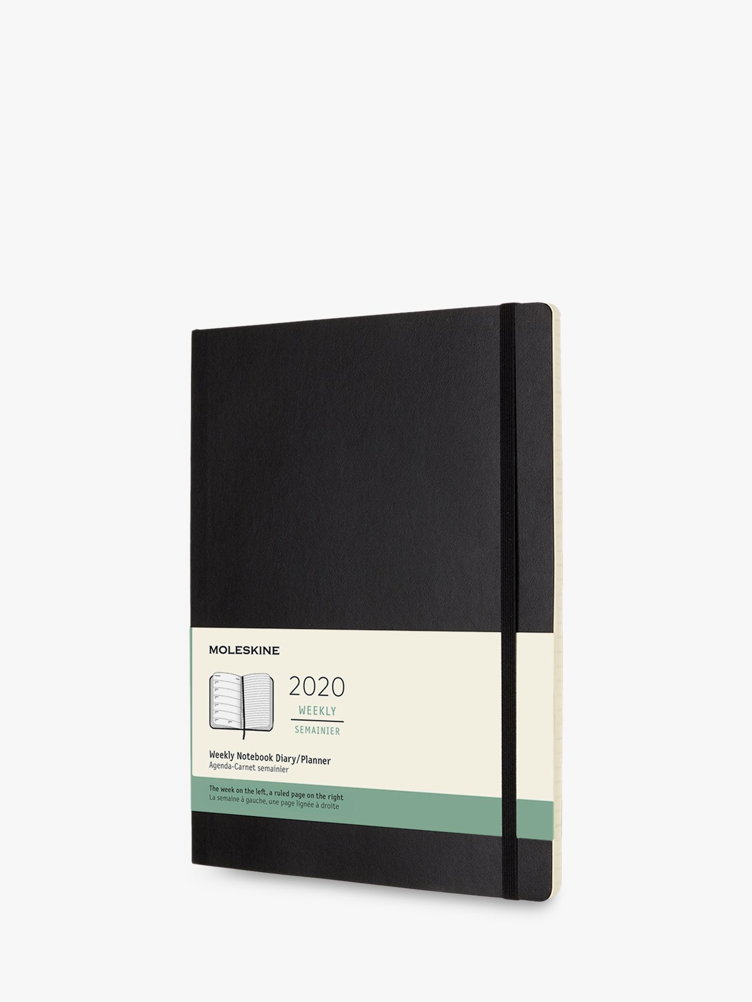 Moleskine Large Soft Cover Weekly Diary Notebook 2020, Black at John