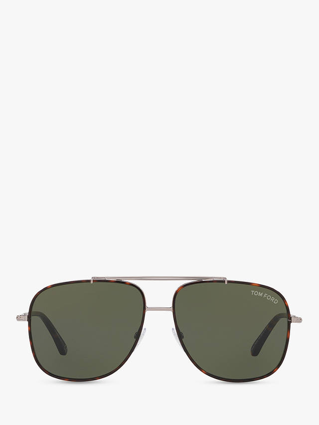 TOM FORD FT0693 Men's Benton Square Sunglasses, Silver/Green