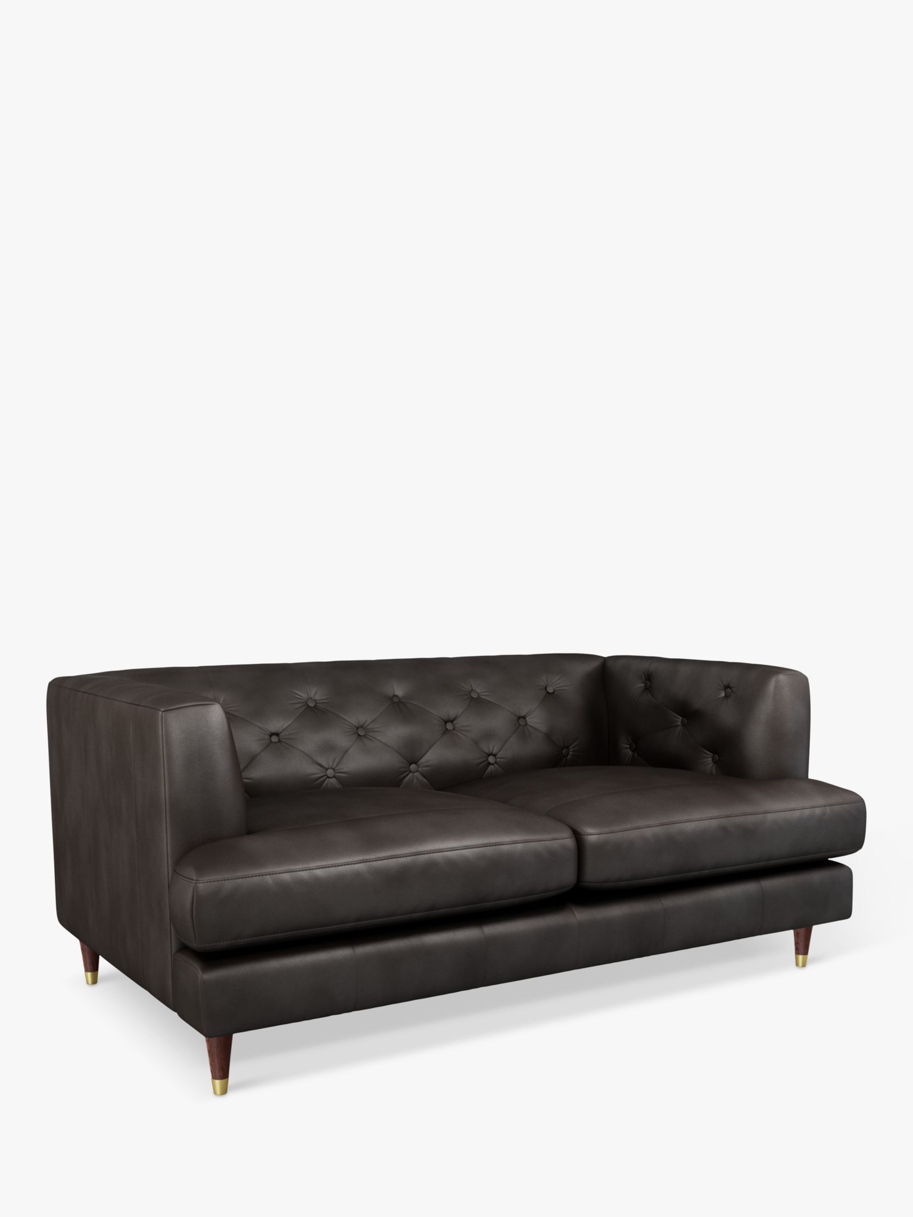 Photo of John lewis chester medium 2 seater leather sofa dark leg