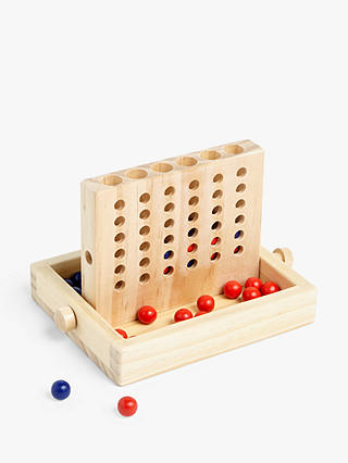John Lewis & Partners Wooden Four In A Row Travel Game