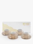 Tokyo Design Studio Nippon White Espresso Cup & Saucer, Set of 4, 80ml, White/Gold