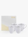 Tokyo Design Studio Nippon White Mugs, Set of 4, White/Gold, 380ml