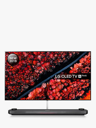 LG OLED77W9PLA (2019) SIGNATURE OLED HDR 4K Ultra HD Smart TV, 77" with Freeview Play/Freesat HD, Picture-On-Wall Design & Dolby Atmos Sound Base Unit, Ultra HD Certified, Black