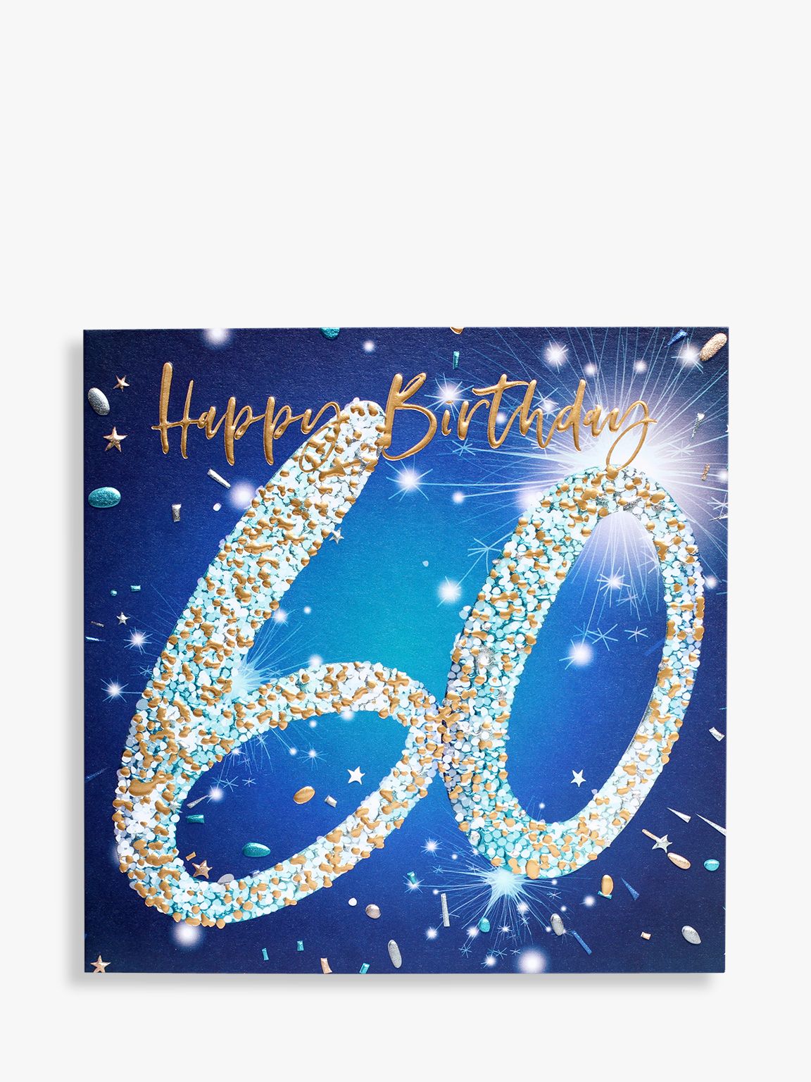 Belly Button Designs Blue Sparkle 60th Birthday Card at